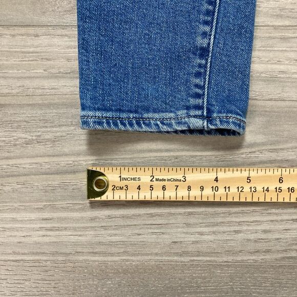 Levi's Premium 721 High Rise Skinny Distressed Blue Jeans Size 27 - Picture 3 of 7